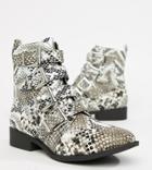 Qupid Studded Flat Ankle Boots - Multi