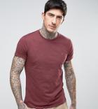 Farah Twisted Yarn T-shirt In Red Marl - Red