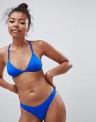 Free Society Electric Blue Triangle Bikini Top - Multi