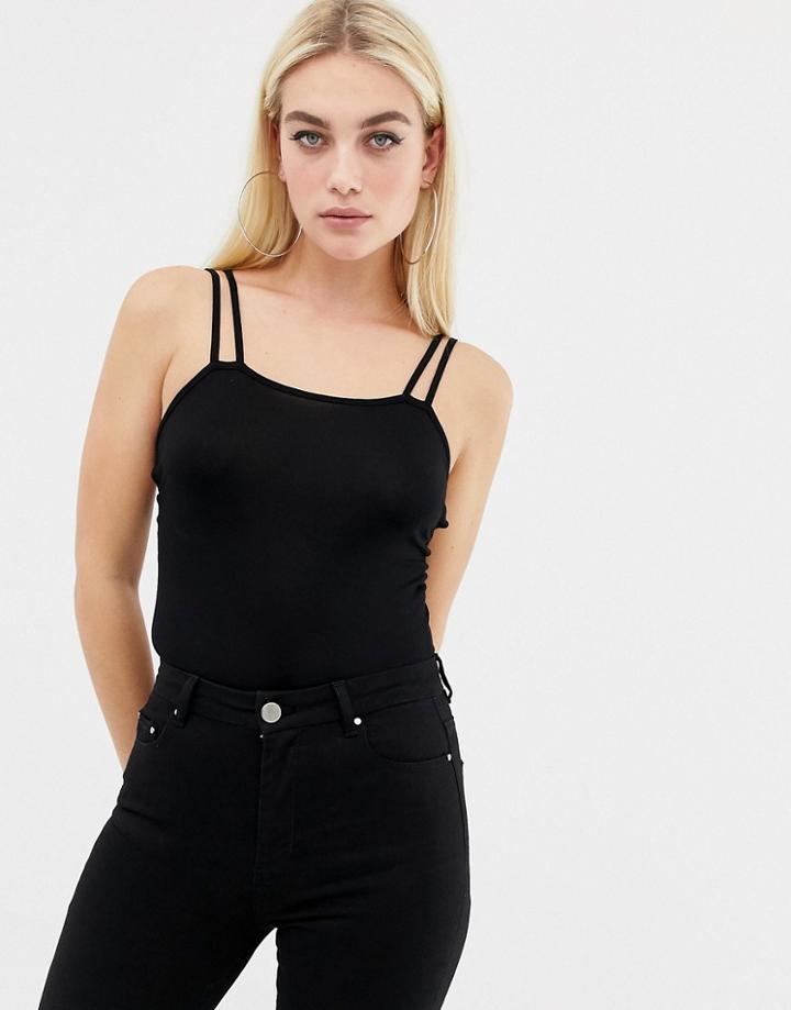 Asos Design Tank Body With Caging Back Detail - Black