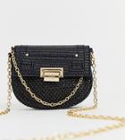 River Island Crossbody Bag With Chain Detail In Black - Black