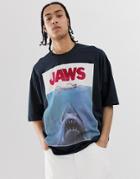 Asos Design Jaws Oversized T-shirt-navy