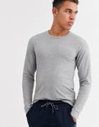 Jack & Jones Essentials Long Sleeve T-shirt In Gray