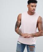 Asos Design Tank With Dropped Armhole In Pink - Pink