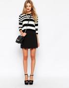 Asos A-line Mini Skirt With Scallop Hem - Black
