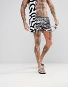 Oiler & Boiler Chevy Swim Shorts In Mountain Print - Black