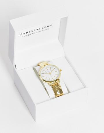 Christin Lars Womens Gold Bracelet Watch