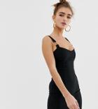 River Island Petite Bodycon Dress With Chain Detail In Black - Black