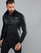 Muscle Monkey Track Jacket In Black With Reflective Speckle - Black