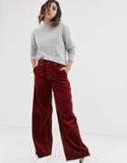 Vero Moda Wide Leg Cord Pants In Brown