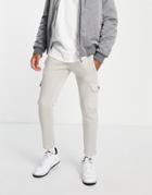 Soul Star Cargo Panel Sweatpants In Stone-neutral