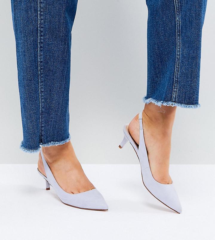 Asos Spirit Slingback Kitten Heels - Blue