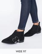 Asos Anglify Wide Fit Pointed Ankle Boots - Black