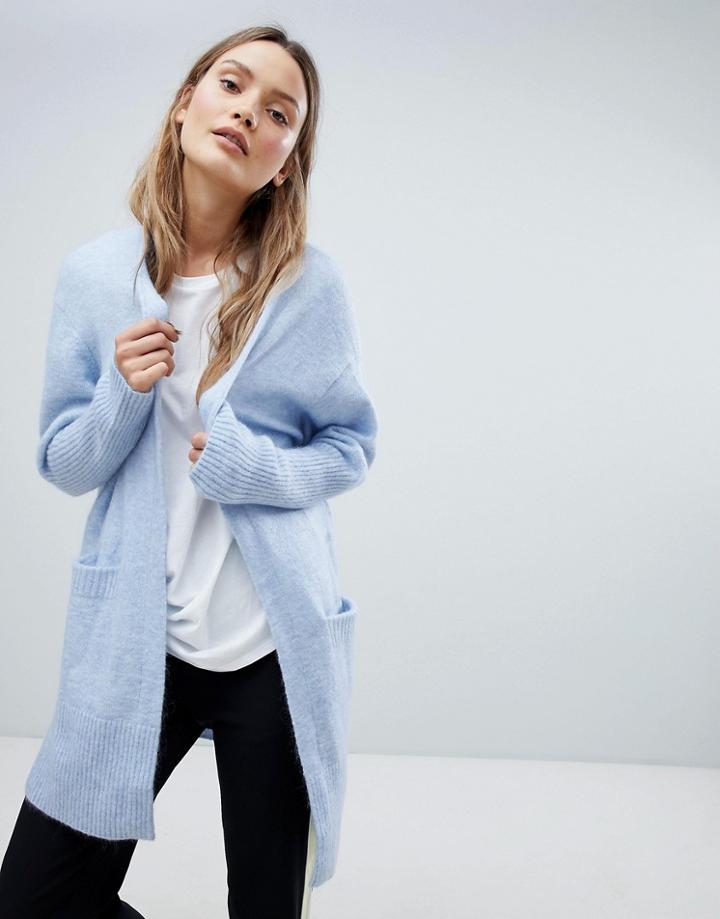 In Wear Kiki Mohair Wool Blend Open Cardigan - Gray