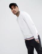 Asos Sweatshirt With Tipping In White Marl - White