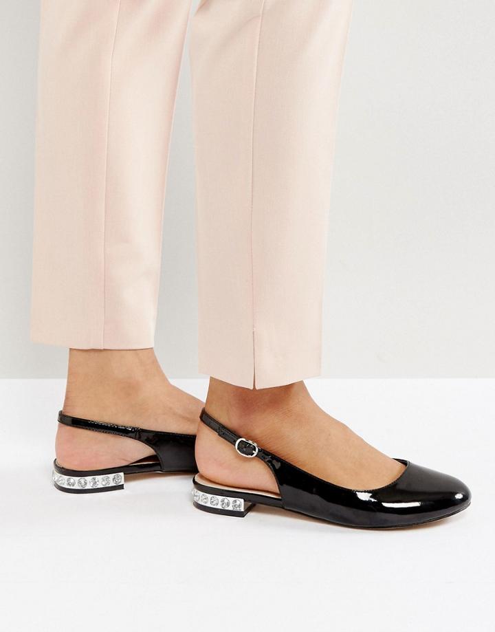 Asos Lille Embellished Ballet Flats - Black