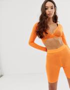 Asos Design Vreni Mesh Shorts-orange
