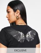 Allsaints X Asos Exclusive Anna Wing Tee In Black