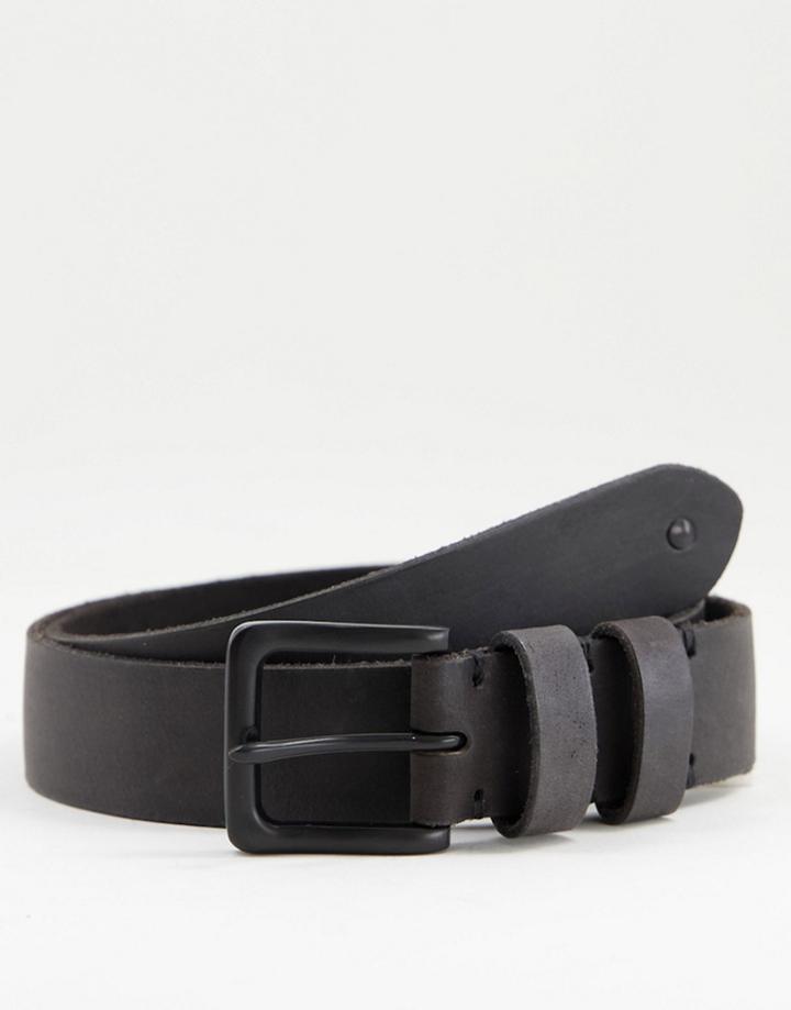 Bolongaro Trevor Leather Jeans Belt In Black