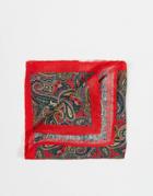 Selected Homme Pocket Square In Paisley - Red
