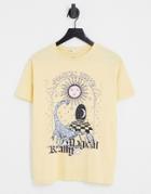 Pull & Bear Printed Oversized T-shirt In Yellow