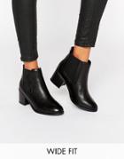 New Look Wide Fit Leather Chelsea Boot - Black