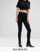 Vero Moda Tall Zip Ankle Skinny Jeans - Black