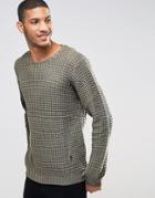 Religion Crew Neck Textured Knitted Sweater - Beige