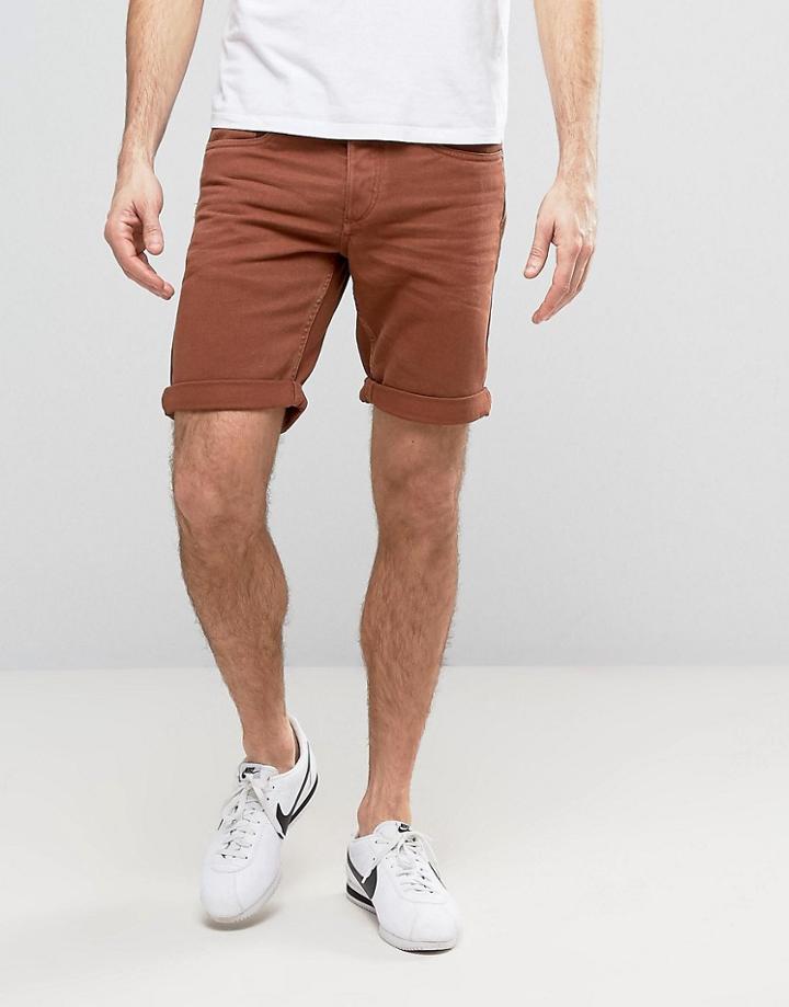 Jack & Jones Denim Shorts In Washed Rust - Brown