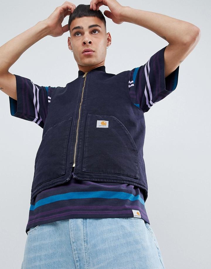 Carhartt Wip Classic Canvas Tank Jacket In Navy - Navy