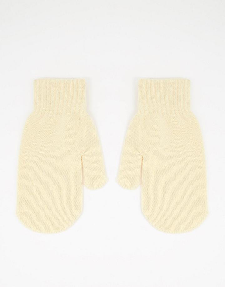 Svnx Knitted Mittens In Off White