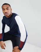Asos Design Muscle Fit Long Sleeve T-shirt With Turtleneck And Arm Panels-multi