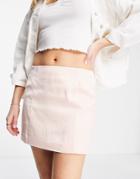 Miss Selfridge Satin Low Rise Mini Skirt In Soft Pink - Part Of A Set