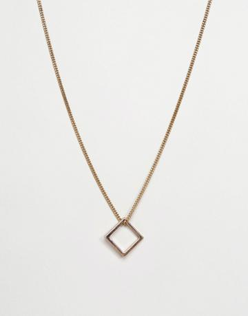 Icon Brand Square Necklace - Gold