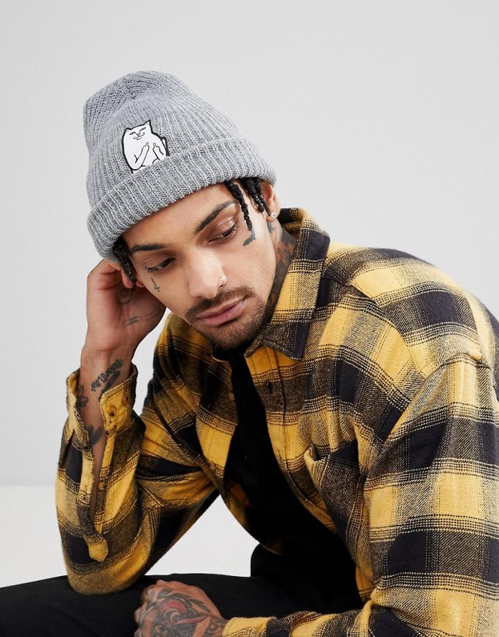 Ripndip Lord Nermal Beanie In Gray - Gray