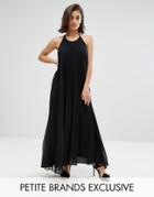 Missguided Petite Pleated Maxi Dress - Black