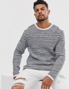Only & Sons Knitted Sweater In Slub Stripe
