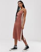 Wild Honey Cami Midi Dress With Side Stripe - Pink