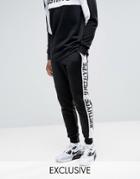 Hype Skinny Joggers In Black With Logo Panels - Black