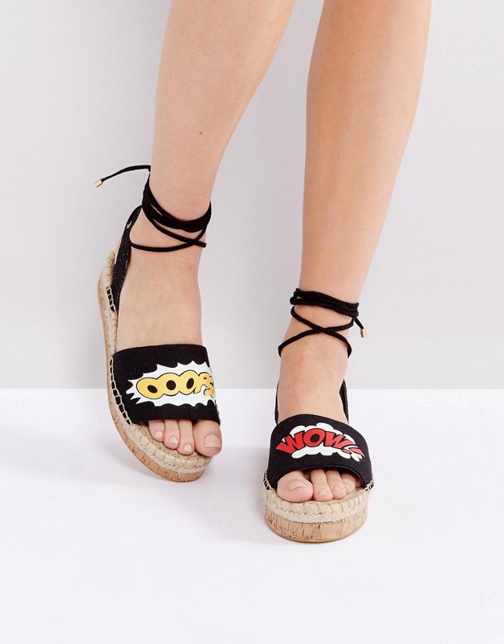 Asos Japow Novelty Espadrilles - Black
