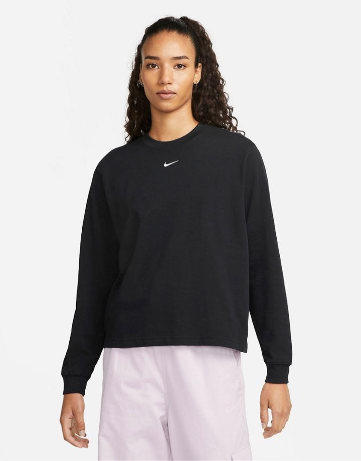 Nike Essentials Boxy Long Sleeve T-shirt In Black