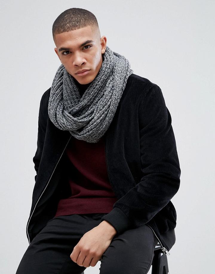 New Look Infinity Scarf In Light Gray - Gray
