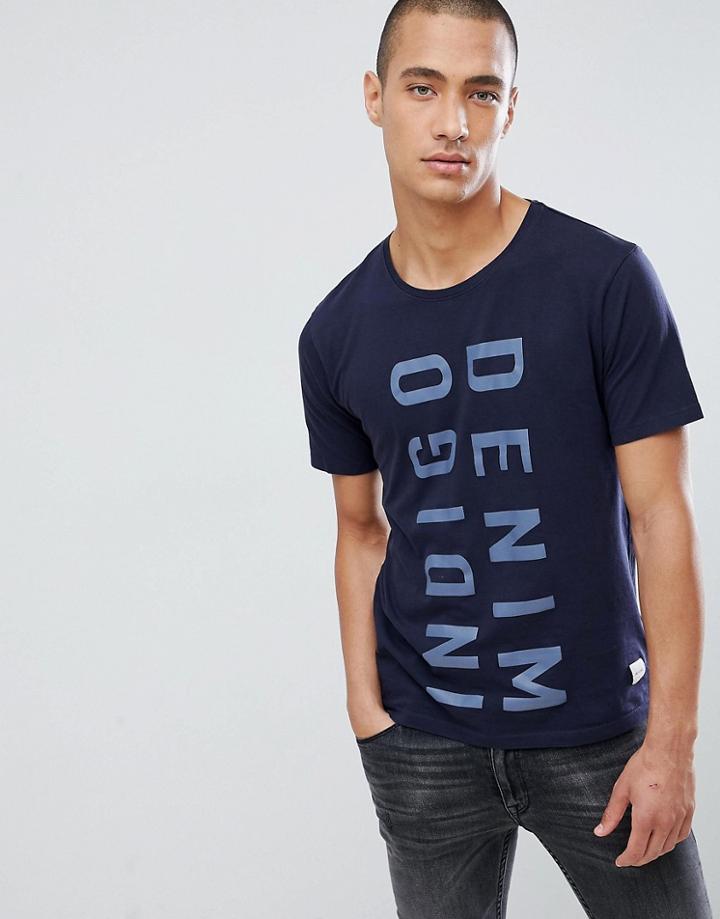 Only And Sons Enzyme Denim T-shirt - Navy
