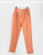 4th + Reckless Suit Pants With Side Buckle In Soft Coral-orange