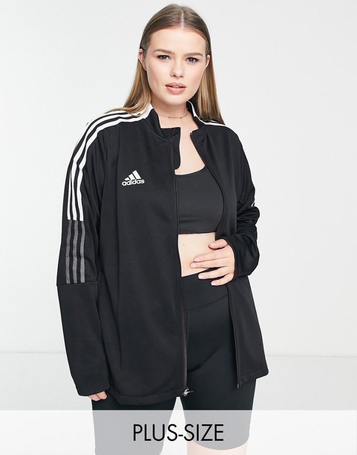 Adidas Soccer Plus Tiro Essential Half Zip Longsleeve Top In Black
