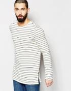 Only & Sons Lightweight Stripe Knitted Jumper - White