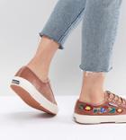 Superga 2750 Sneakers In Velvet With Embellishment - Pink
