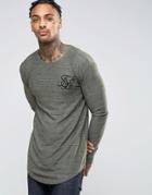 Siksilk Long Sleeve Waffle T-shirt - Green