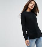 Asos Design Tall Chunky Sweater With Crew Neck - Black