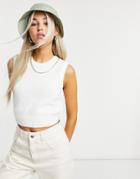 Weekday Cher Knit Tank In White-neutral